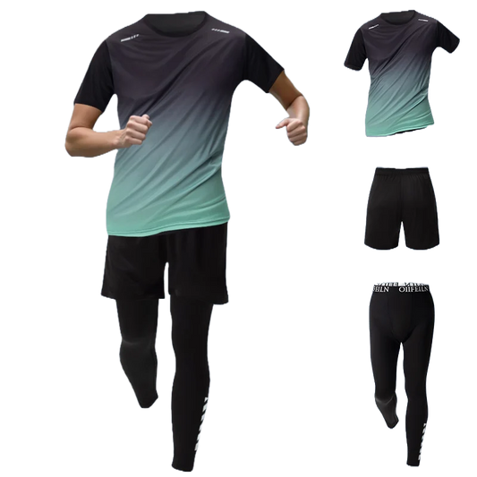 Conjunto deportivo de 3 piezas para hombre con protección solar