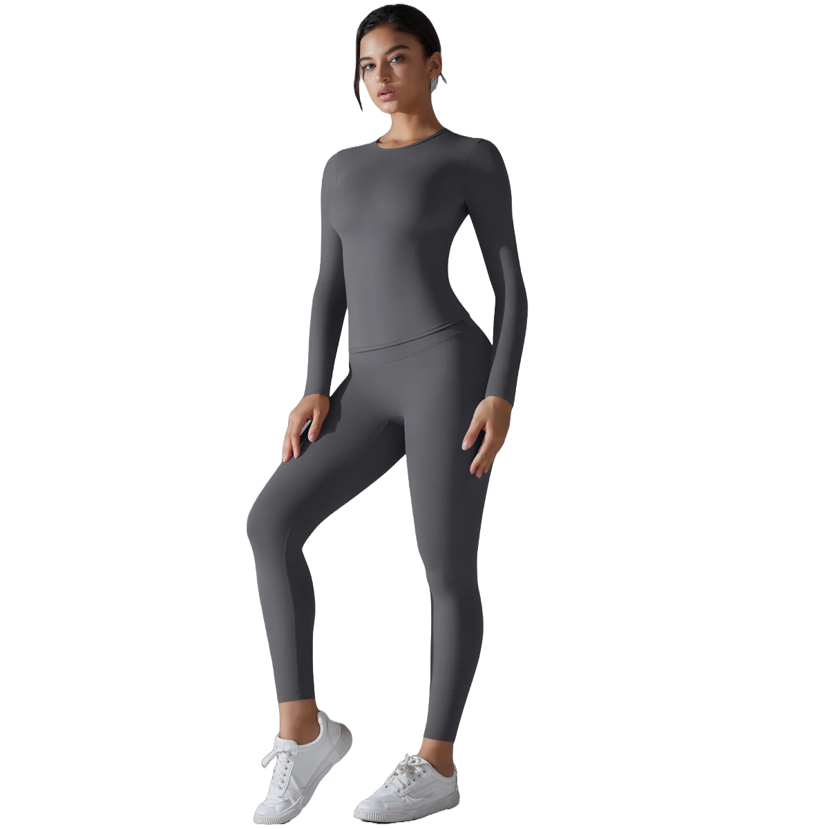 Conjunto deportivo de 2 piezas para mujer con control de abdomen leggings adelgazantes