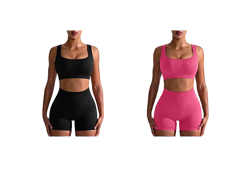 Chándal deportivo de dos piezas para mujer, sin costuras, transpirable de cintura alta