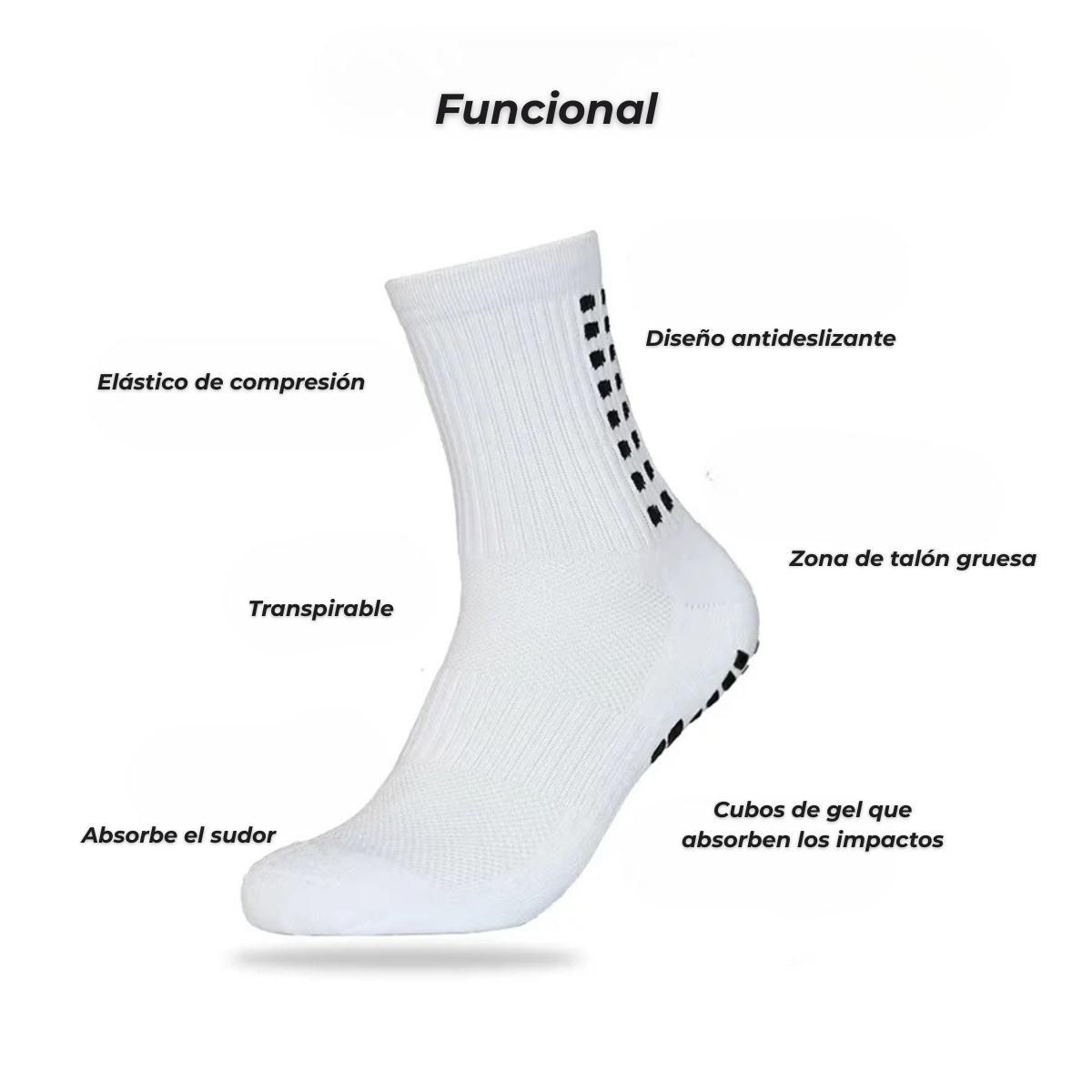 Unisex cotton sports socks with non-slip silicone sole