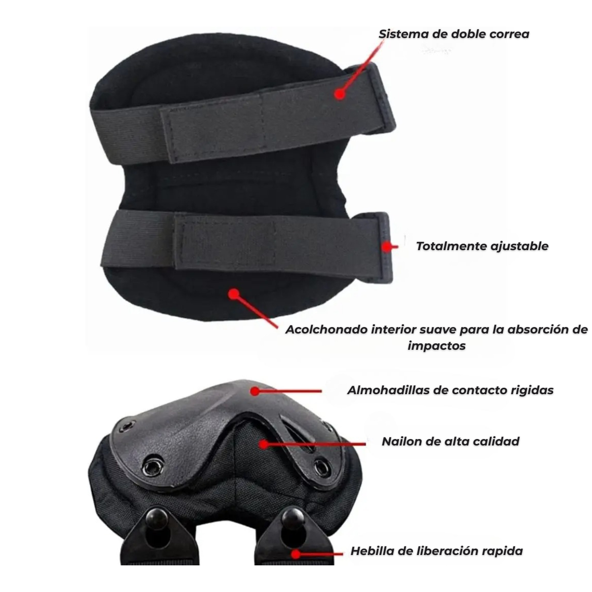 2 rodilleras y 2 coderas tácticas para ciclismo y motocicleta