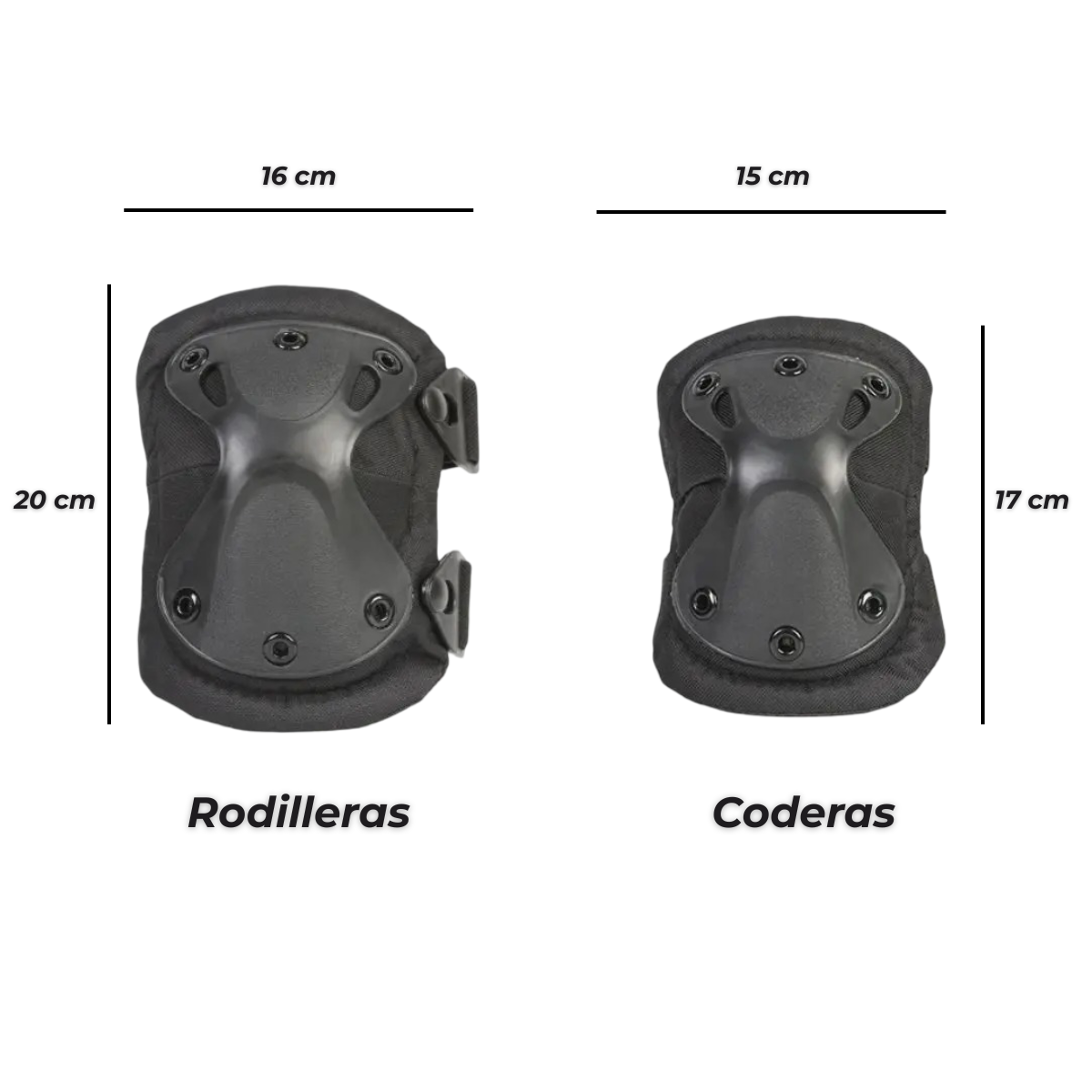2 rodilleras y 2 coderas tácticas para ciclismo y motocicleta