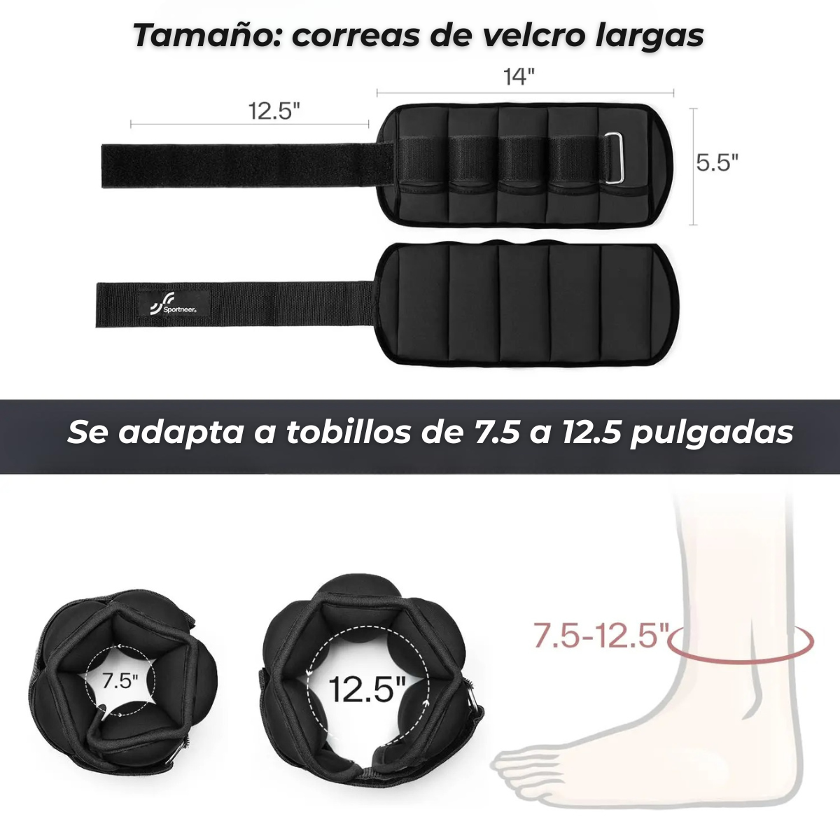 1 par de pesas de tobillo ajustables, 4.5 kg, para entrenamiento de fitness en el gimnasio