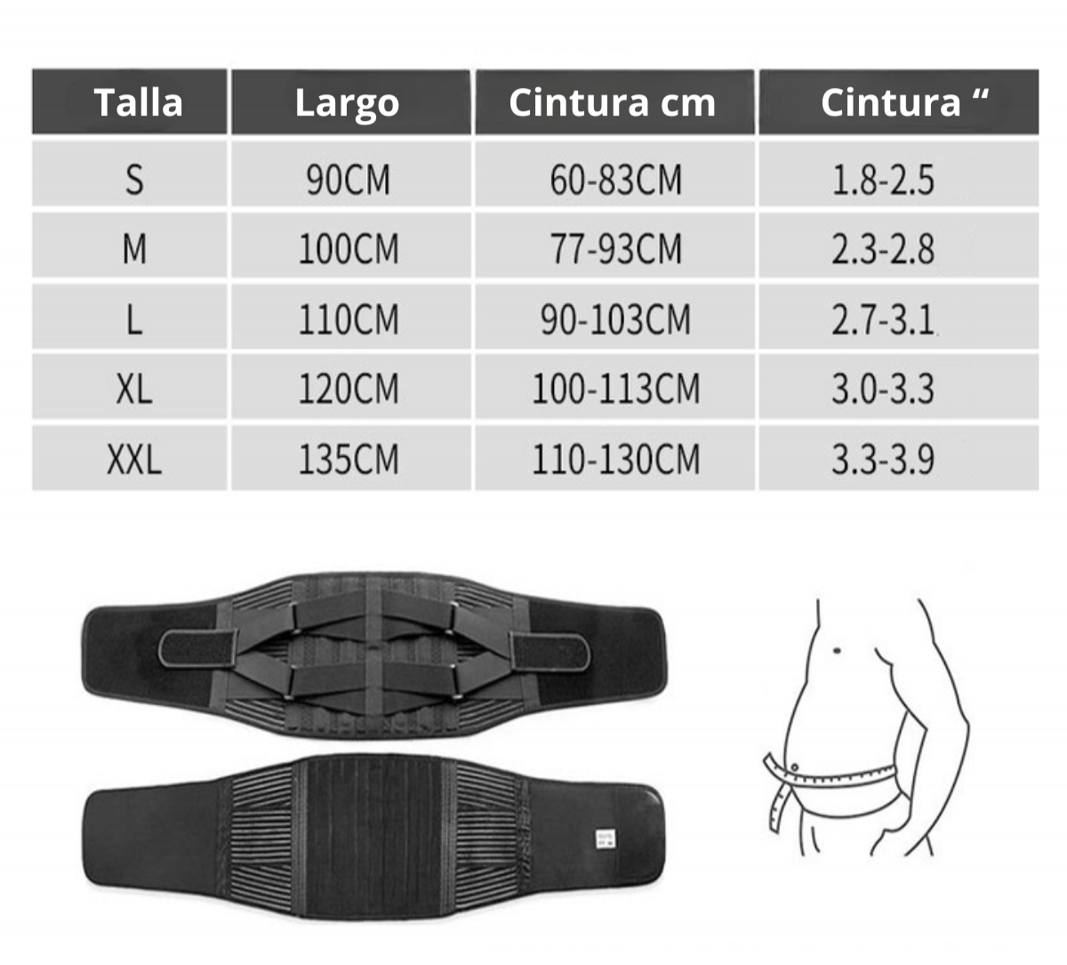 Soporte lumbar para levantamiento de pesas Unisex