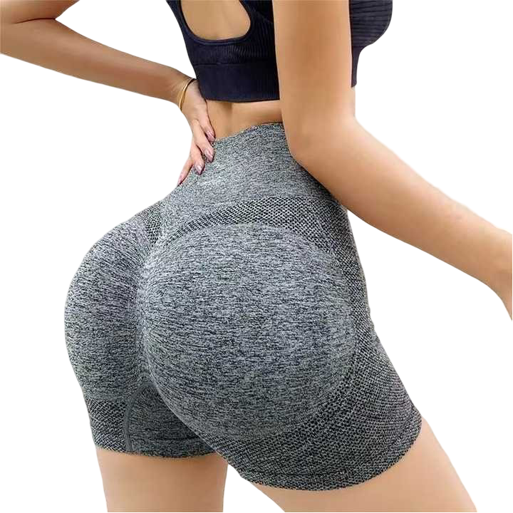 Women's elastic waist space print sports shorts