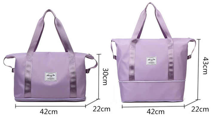 Large capacity sports bag expandable up to 10 cm more
