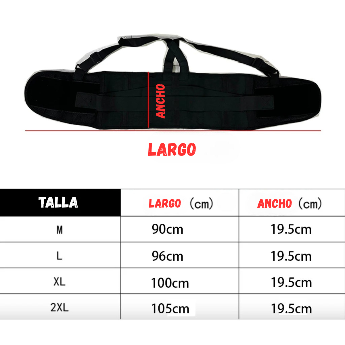 Lumbar support belt with shoulder straps