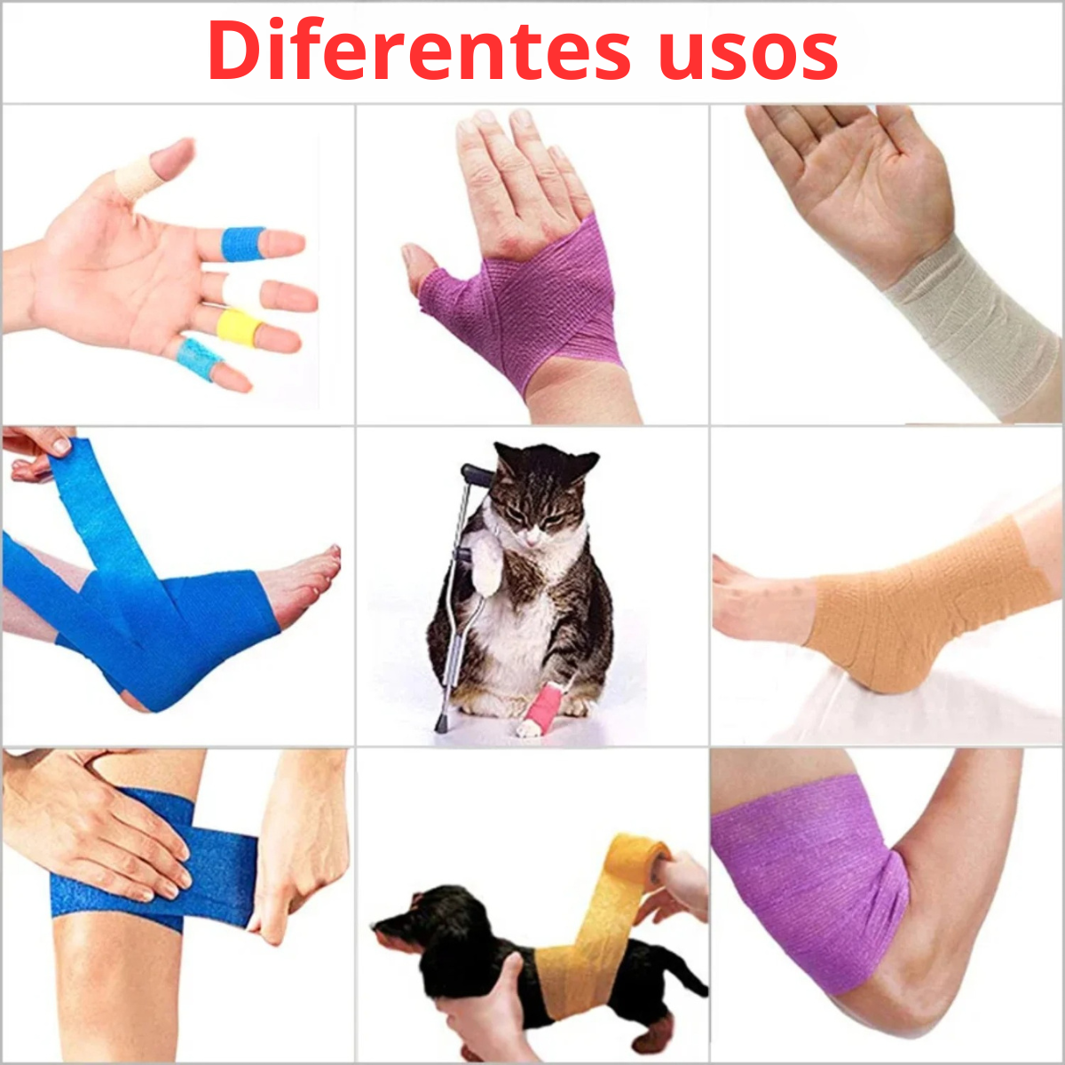10 piezas de vendaje elástico autoadhesivo deportivo