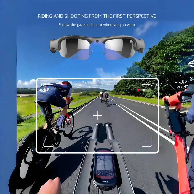 Gafas inteligentes con canara de video HD 1080P con aplicación WIFI, para deportes al aire libre
