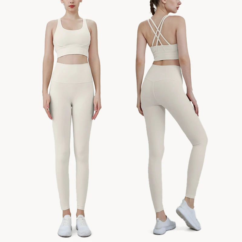 Conjunto de 2 piezas para mujer, sujetador deportivo y leggings