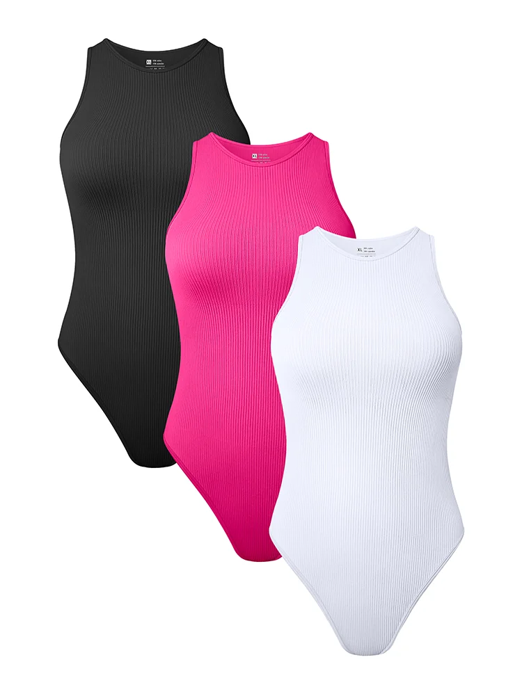 Body Sexy de cuello redondo para mujer, sin mangas, de alta elasticidad y cómodo