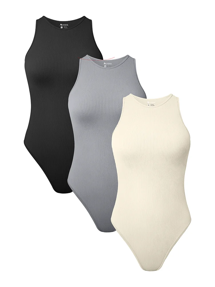 Body Sexy de cuello redondo para mujer, sin mangas, de alta elasticidad y cómodo
