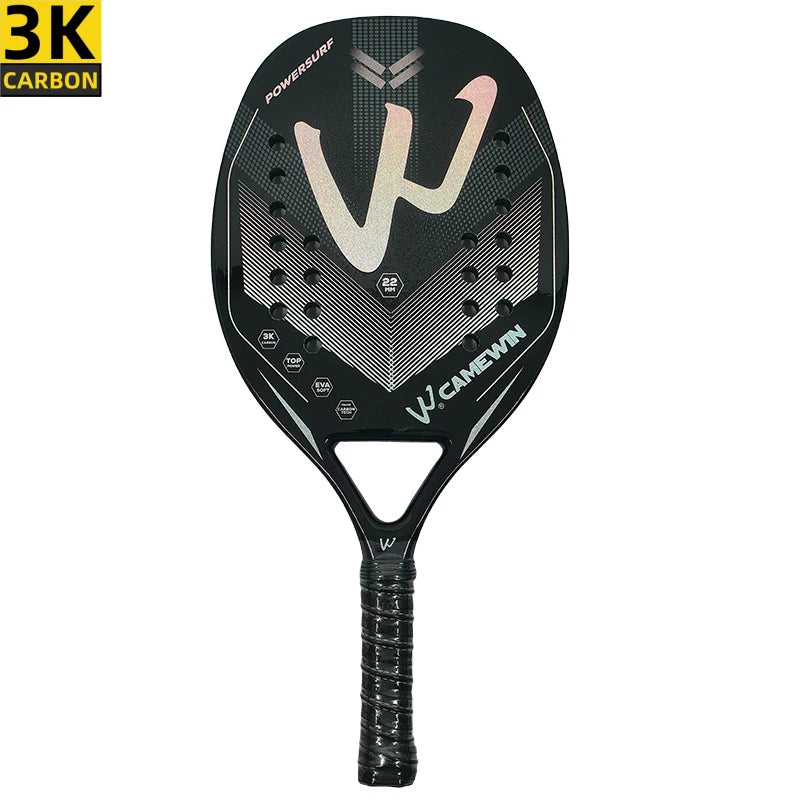 Pala de padel 3K de fibra de carbono con superficie rugosa