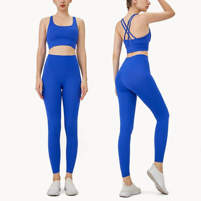 Conjunto de 2 piezas para mujer, sujetador deportivo y leggings