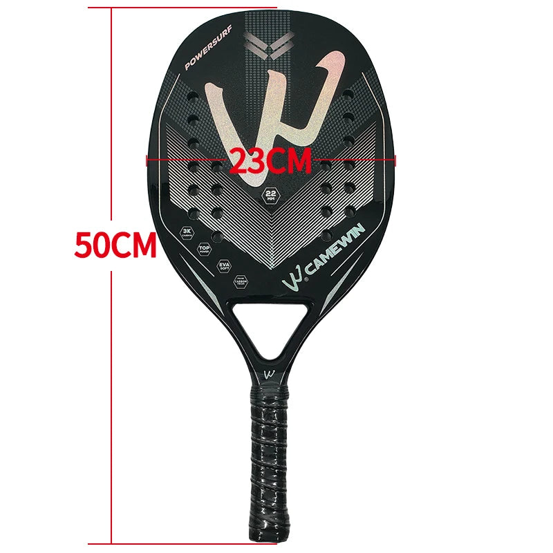 Pala de padel 3K de fibra de carbono con superficie rugosa