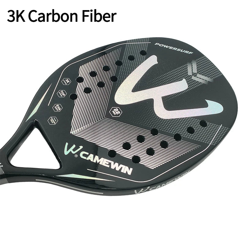 Pala de padel 3K de fibra de carbono con superficie rugosa