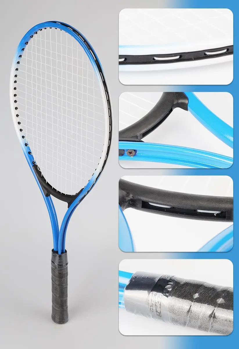 2 raquetas de tenis, bolsa y pelota de juego