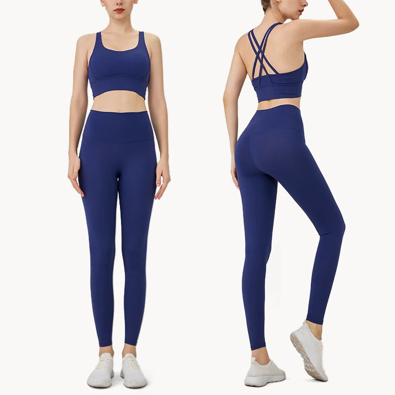 Conjunto de 2 piezas para mujer, sujetador deportivo y leggings
