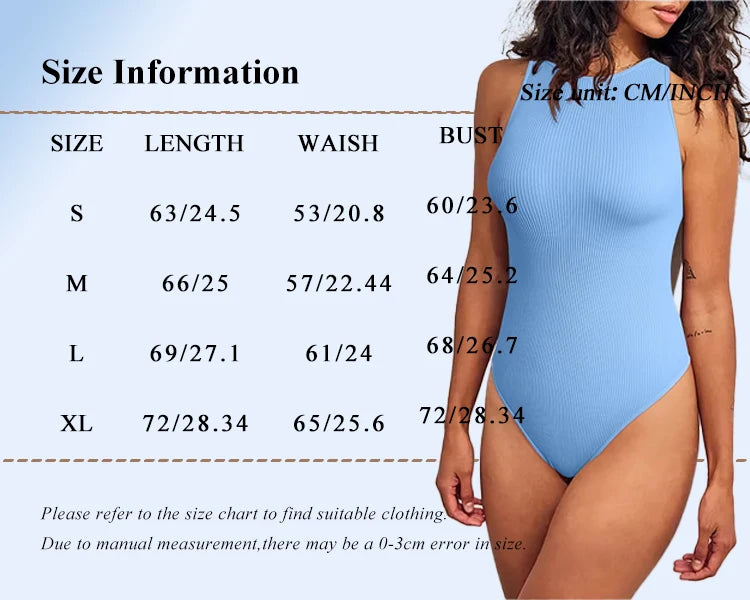 Body Sexy de cuello redondo para mujer, sin mangas, de alta elasticidad y cómodo