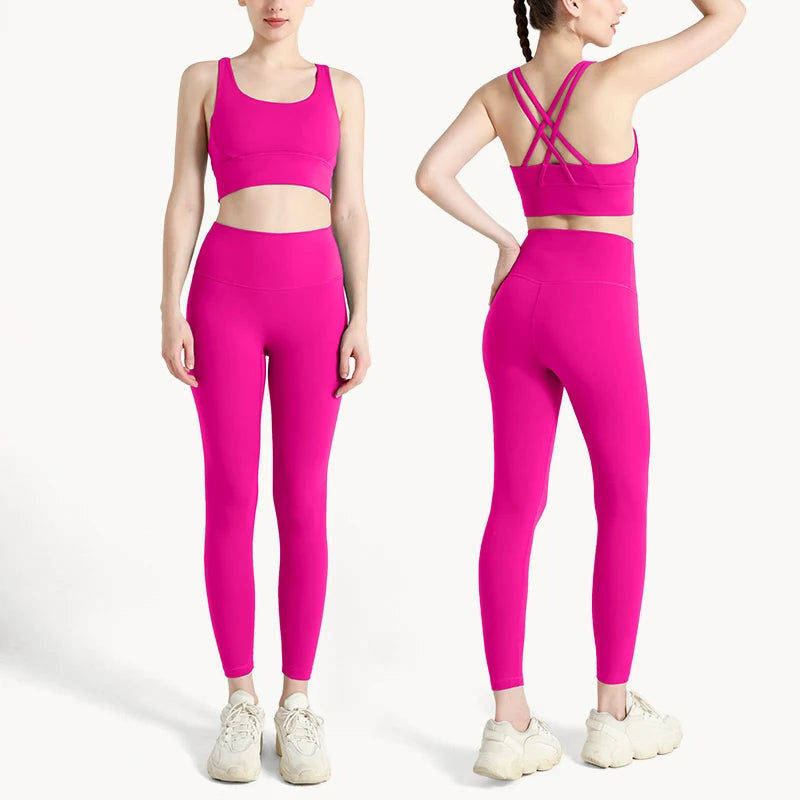 Conjunto de 2 piezas para mujer, sujetador deportivo y leggings