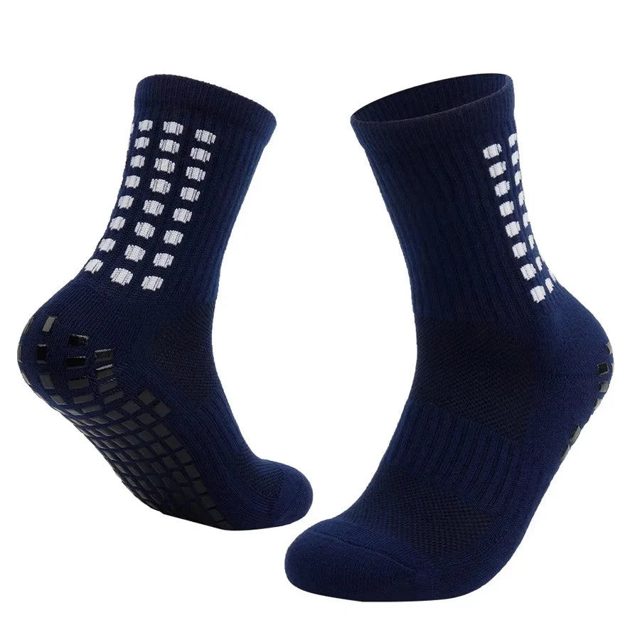 Unisex cotton sports socks with non-slip silicone sole