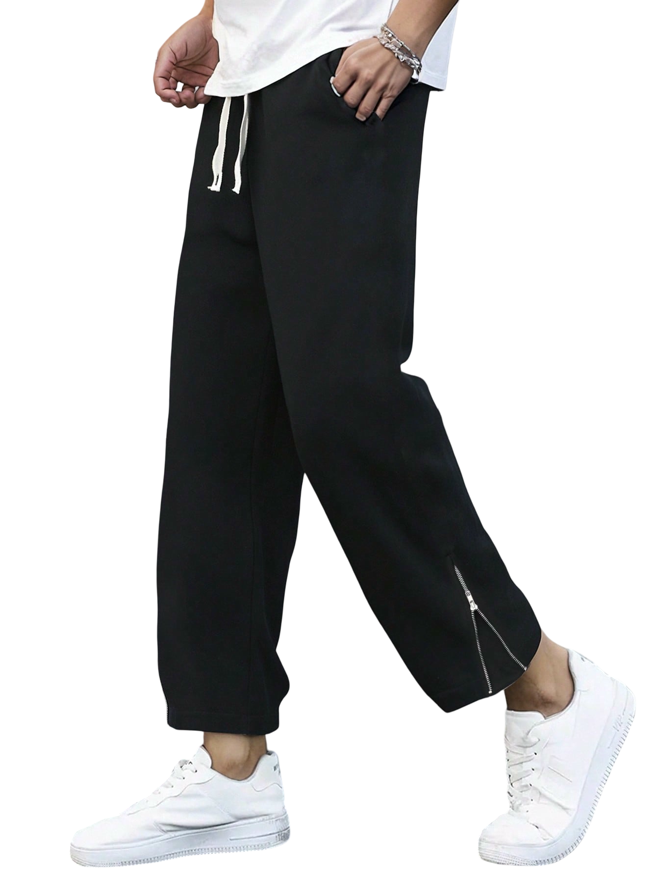 Men's Casual Straight Leg Drawstring Sweatpants