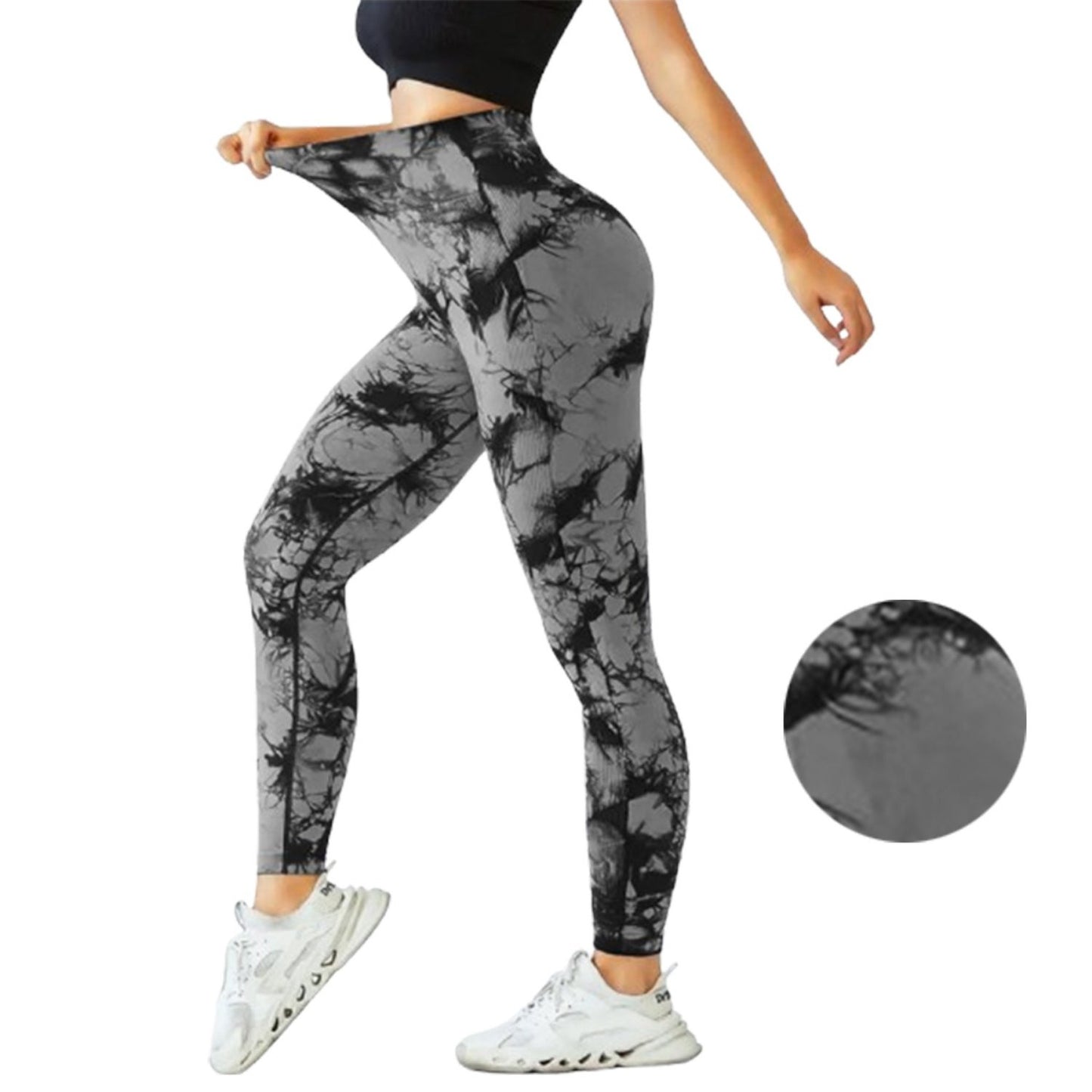Tie-Dye Leggings, High Waist, Seamless, Moisture Wicking