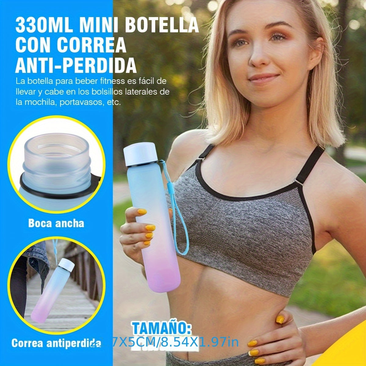 Set of 3 leak-proof sports bottles, 2 L. + 990 ml. + 330 ml.