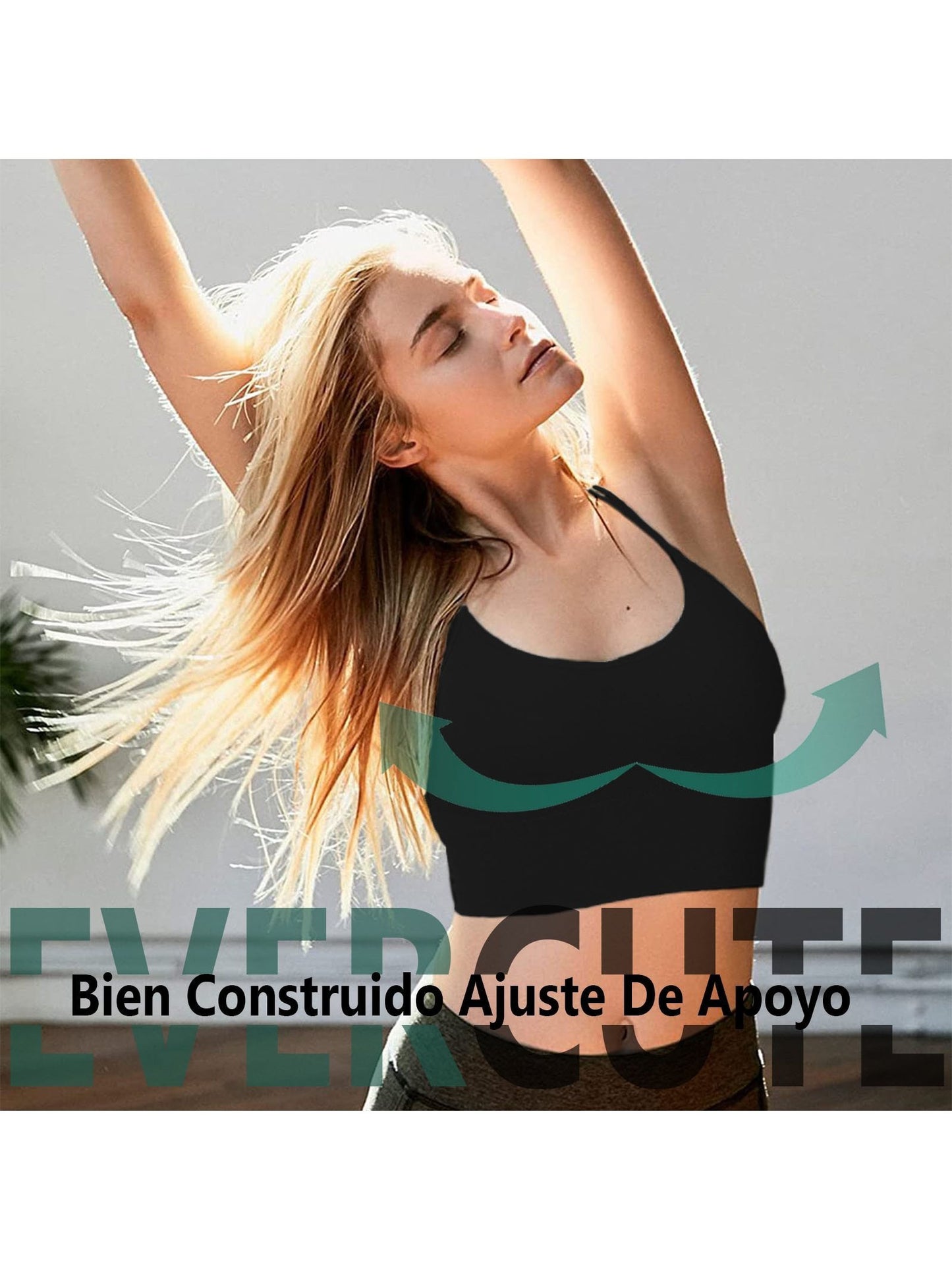 3 sujetadores deportivos para mujer, con espalda cruzada