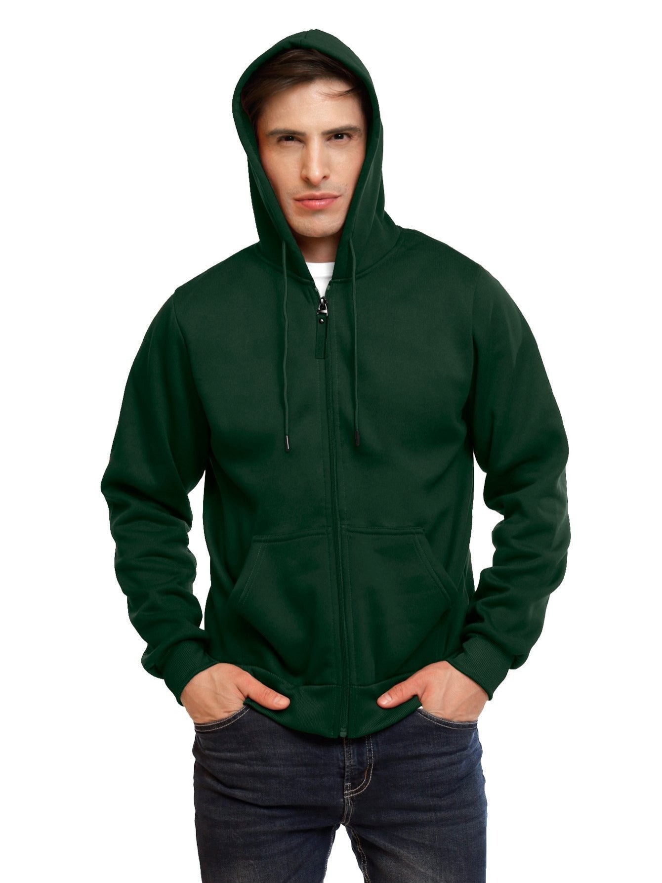 Sudadera deportiva con capucha y cremallera para hombre