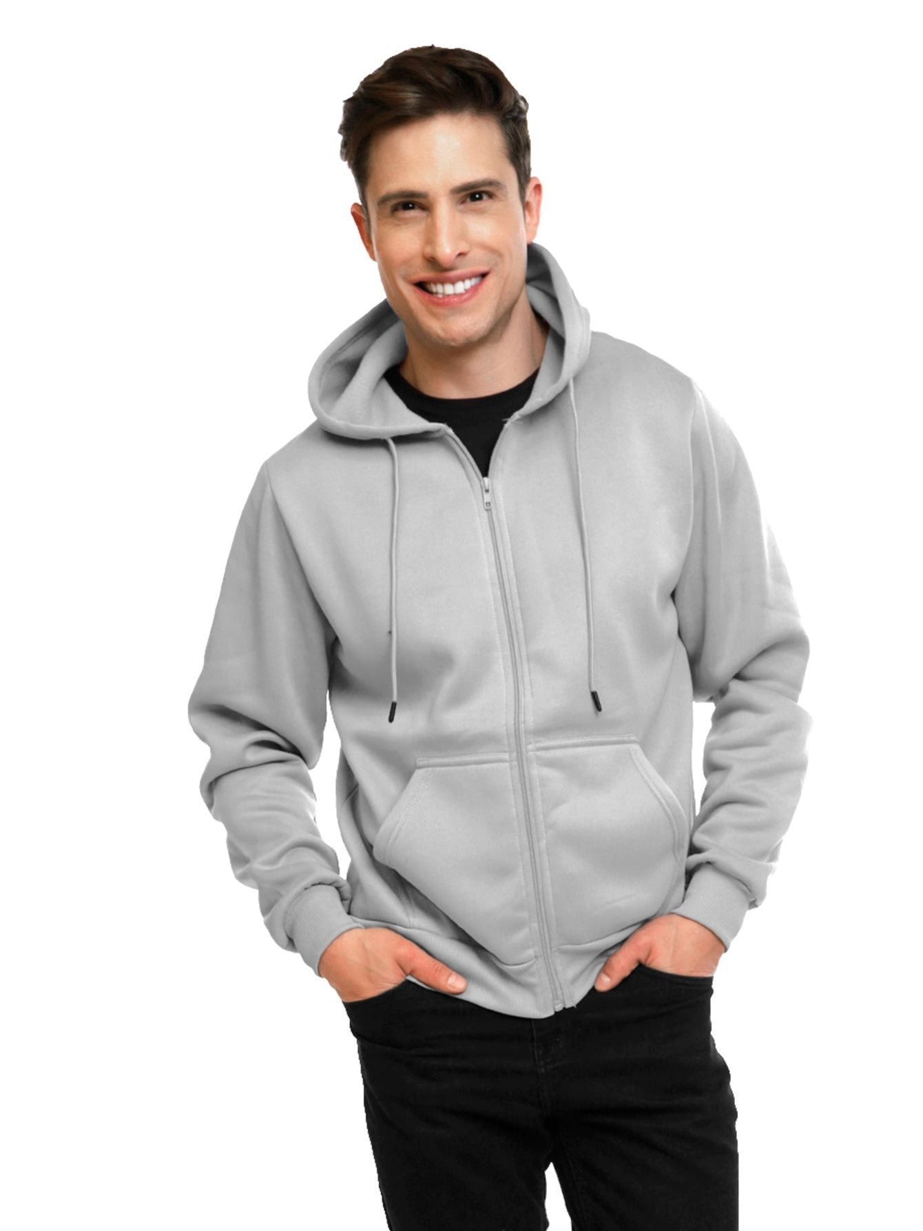 Sudadera deportiva con capucha y cremallera para hombre