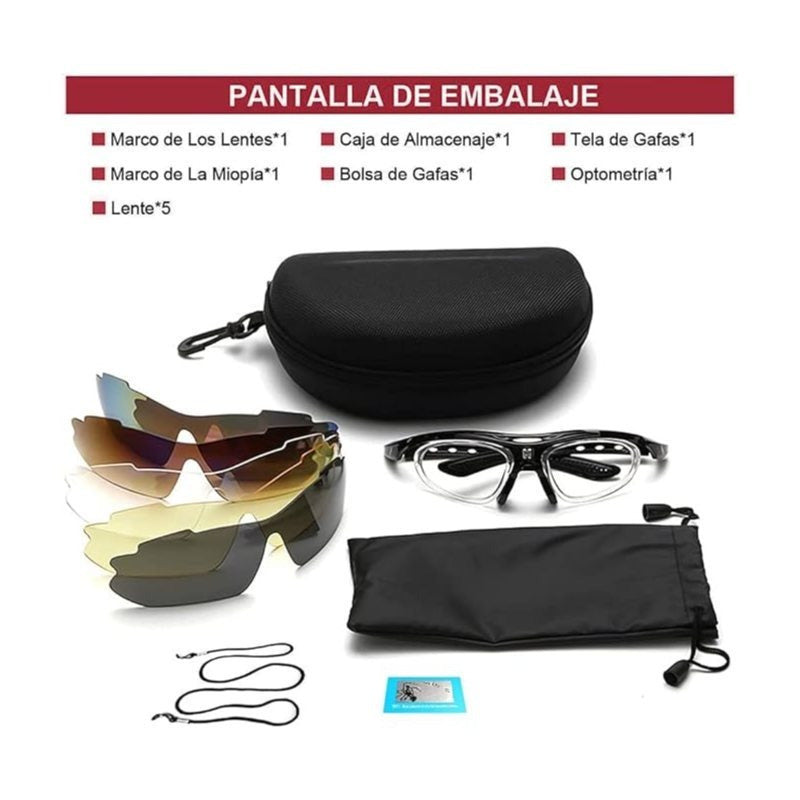 Gafas de sol deportivas polarizadas unisex, con 5 lentes intercambiables