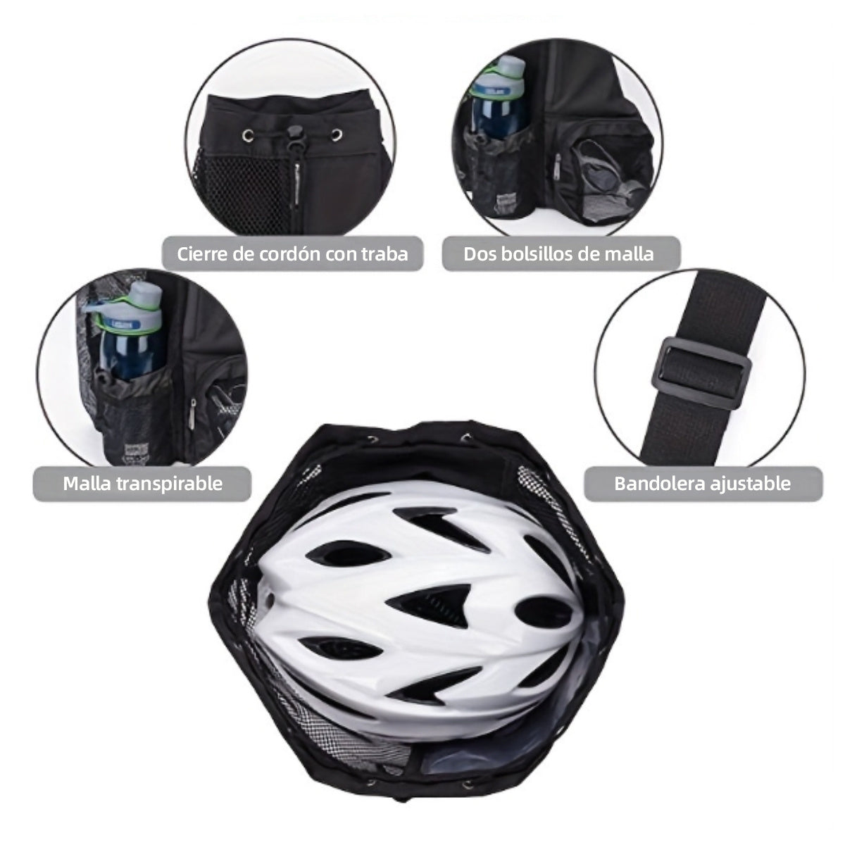 Mochila de natación con bolsa impermeable y cordón de malla