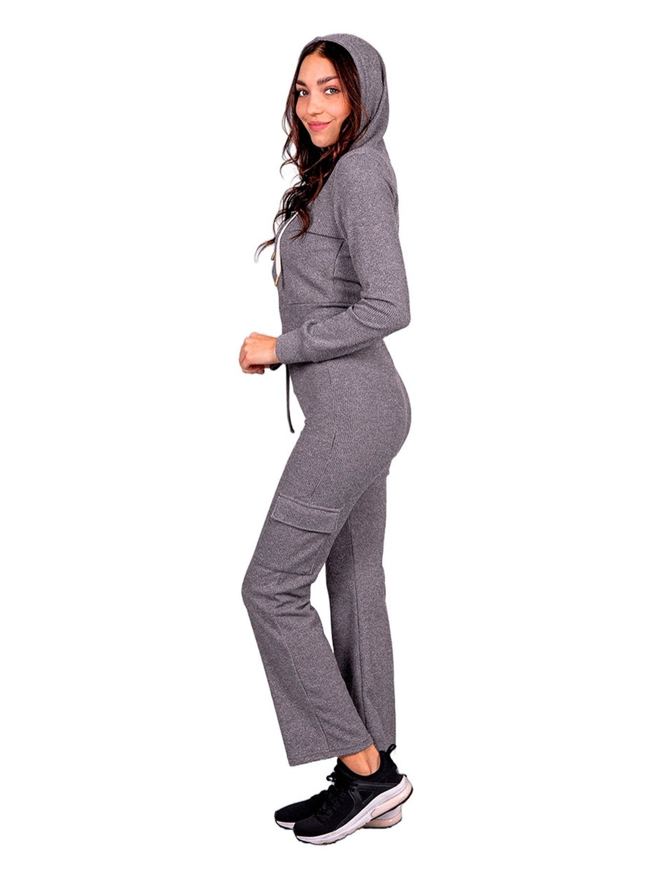 Conjunto de 2 piezas de pantalón y sudadera ultra cómodos para mujer