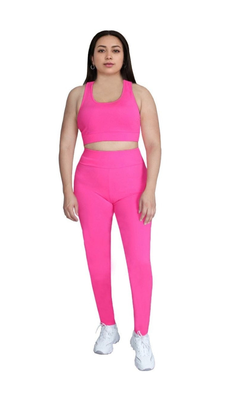 Conjunto deportivo 3 en 1 para mujer: top, leggings y shorts