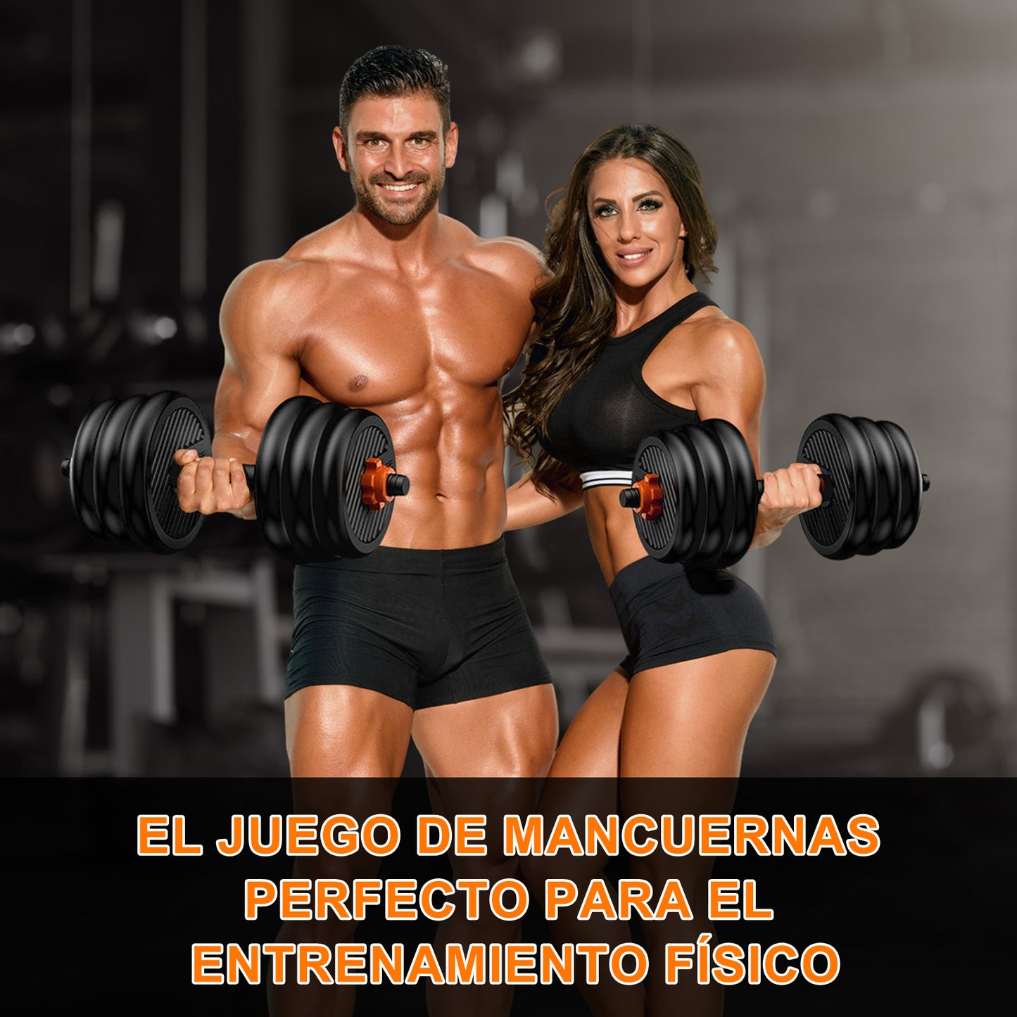 Juego de mancuernas y pesas ajustables, kit de ejercicios multiusos 6 en 1