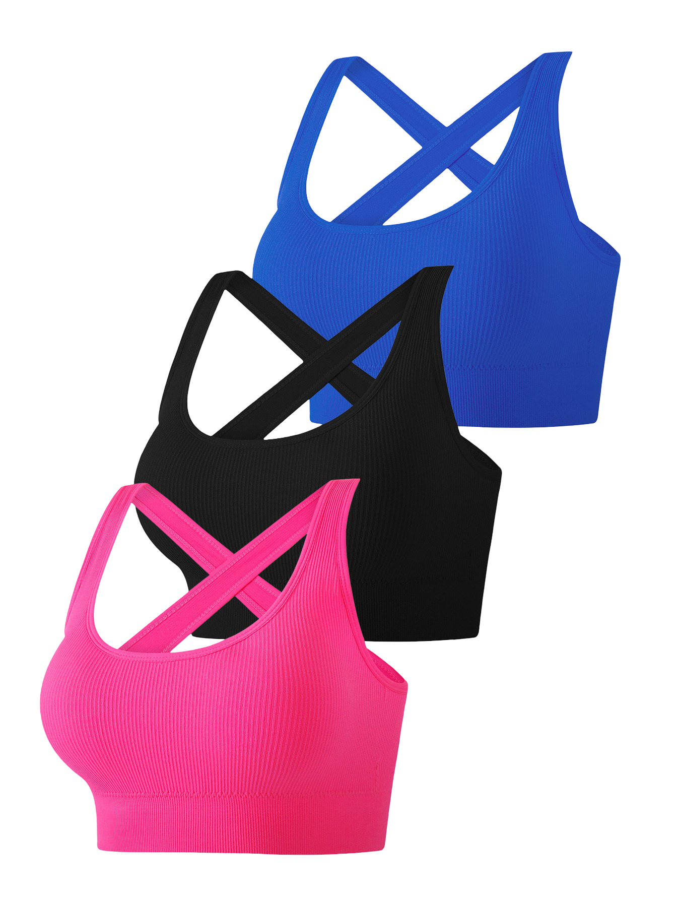 3-Pack Seamless Sports Bras for Women