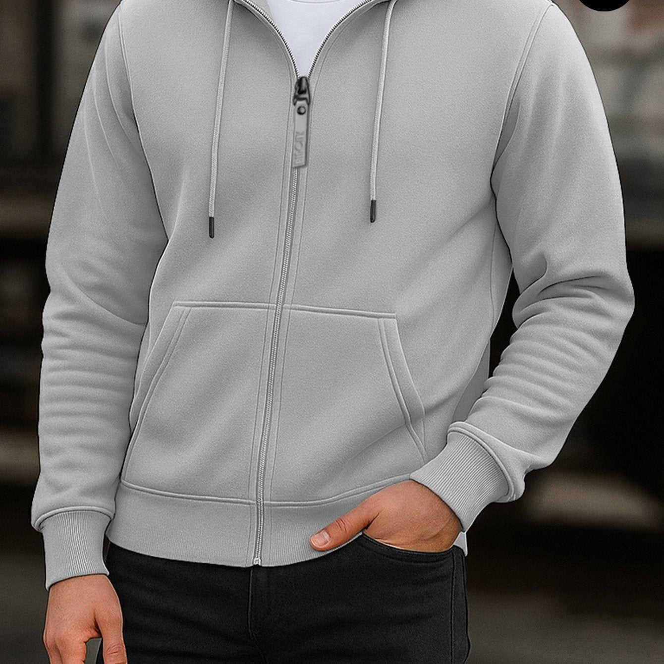 Sudadera deportiva con capucha y cremallera para hombre