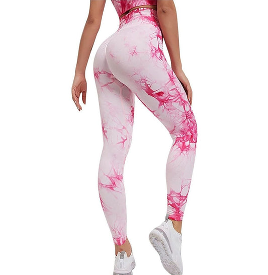 Leggings con efecto Tie-Dye, cintura alta, sin costuras y absorbentes de humedad