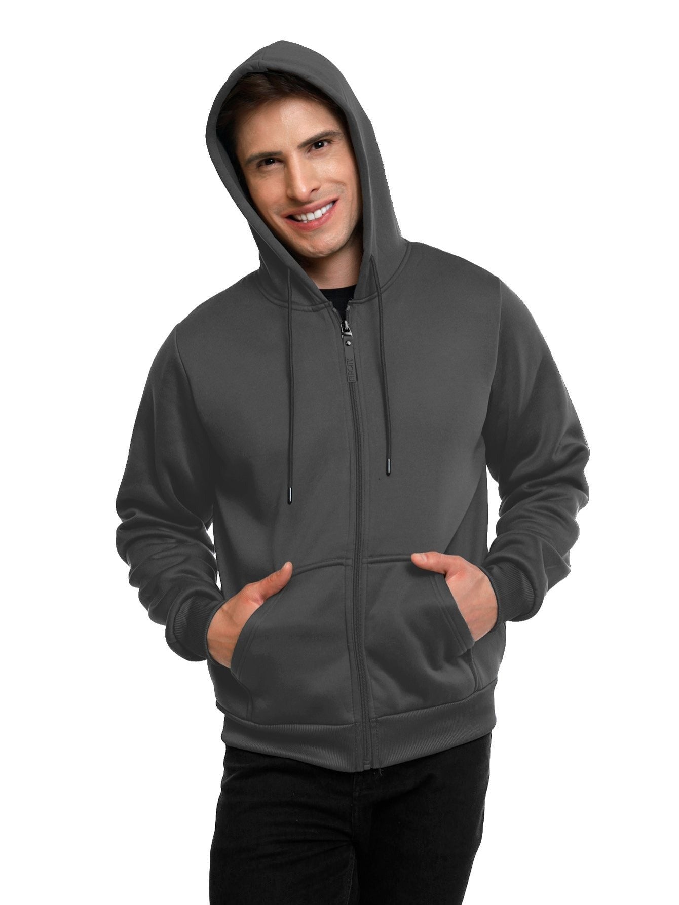 Sudadera deportiva con capucha y cremallera para hombre