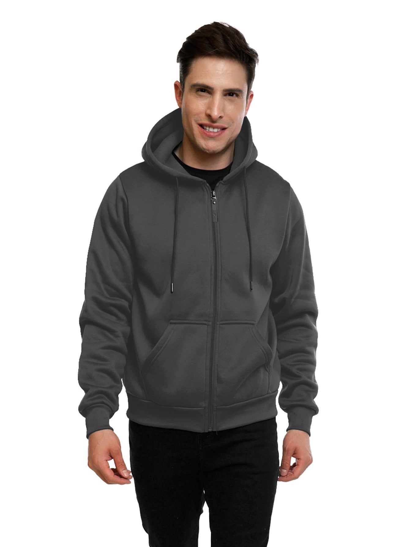 Sudadera deportiva con capucha y cremallera para hombre