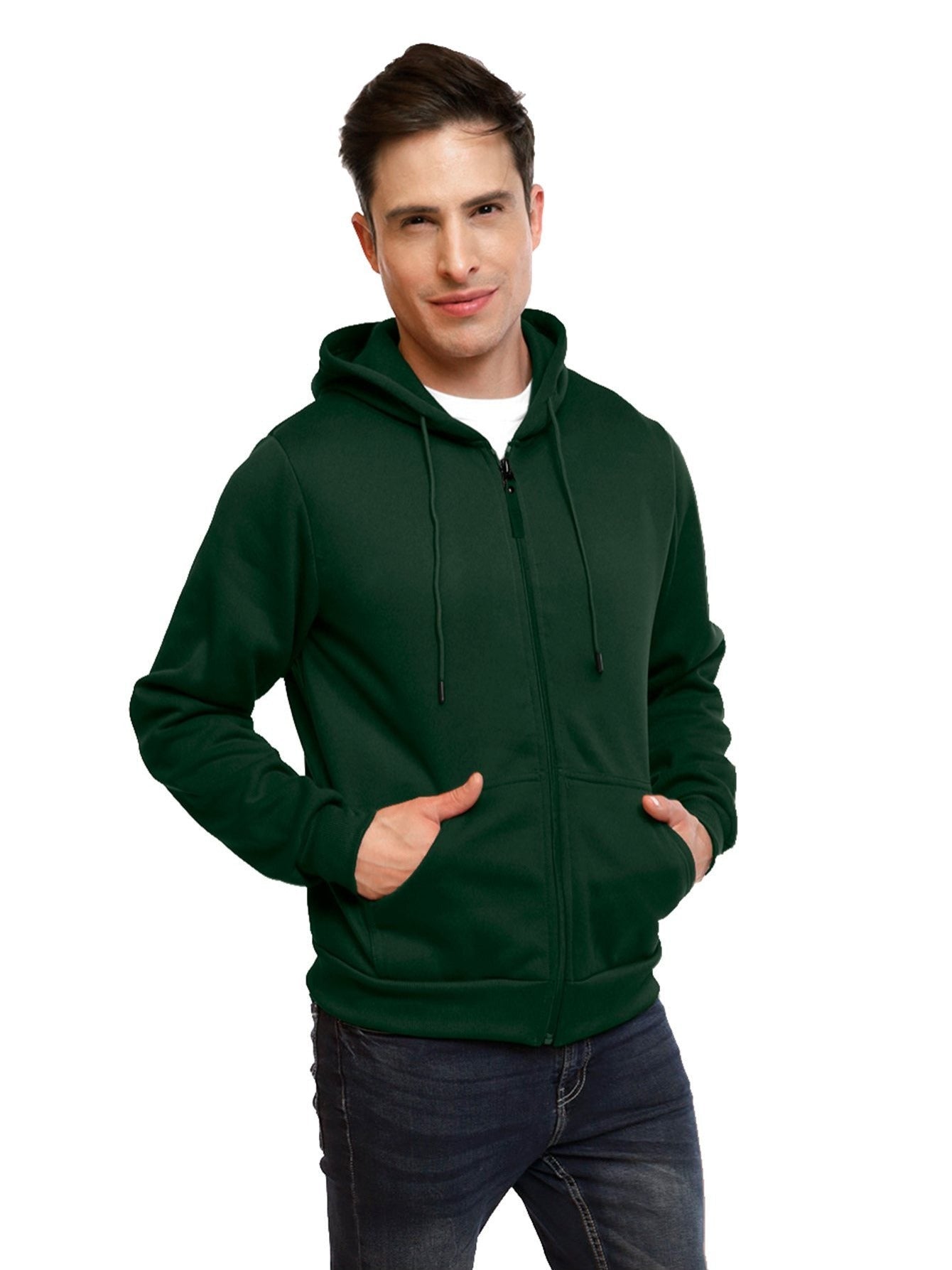 Sudadera deportiva con capucha y cremallera para hombre