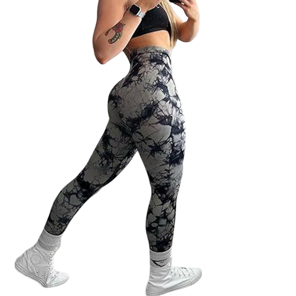 Tie-Dye Leggings, High Waist, Seamless, Moisture Wicking