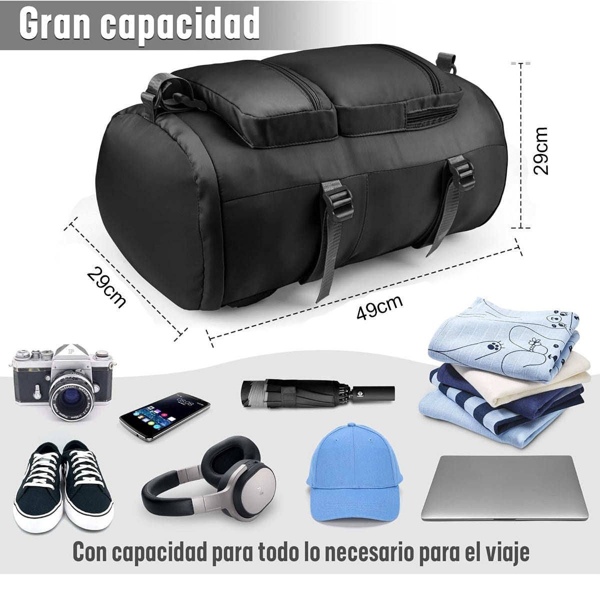 Large-capacity gym bag with dry and wet separation