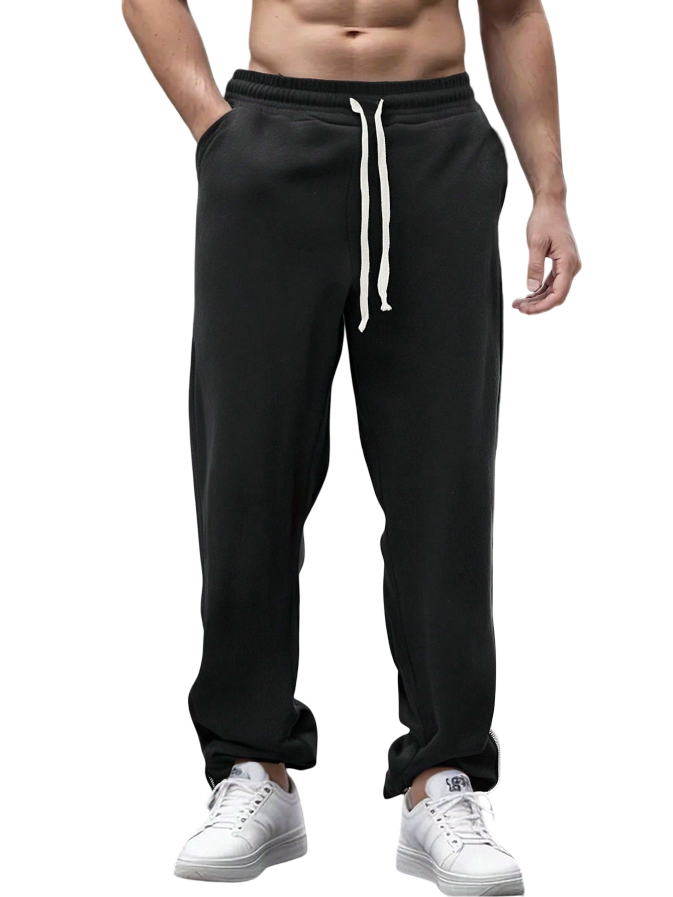 Men's Casual Straight Leg Drawstring Sweatpants