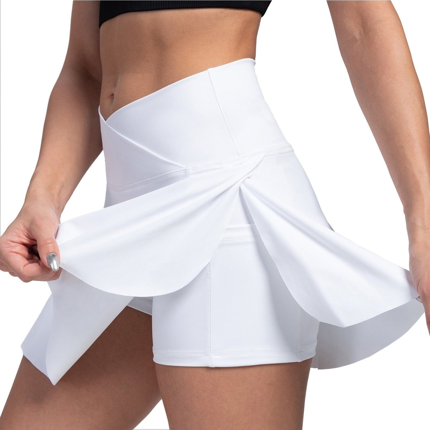 High-waisted sports skirt with pockets