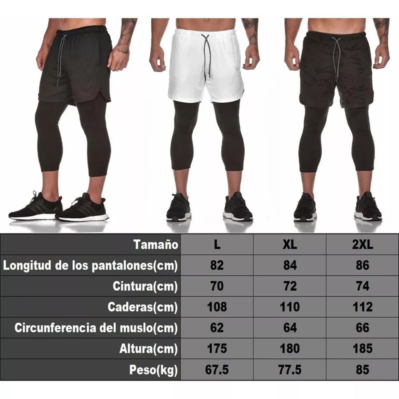 2-in-1 Compression Workout Shorts with Pocket
