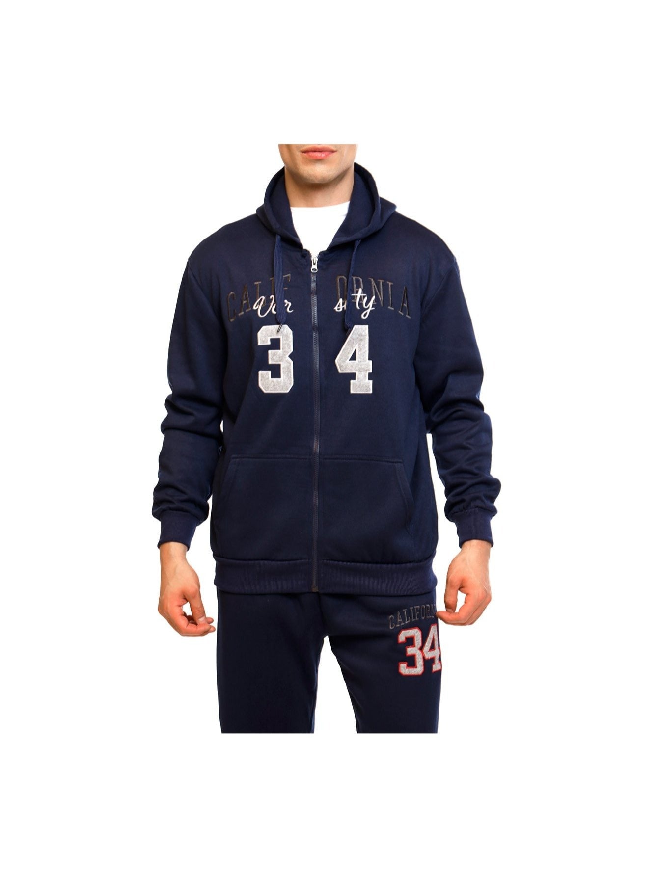 Conjunto deportivo de pantalón polar y sudadera con capucha para hombre