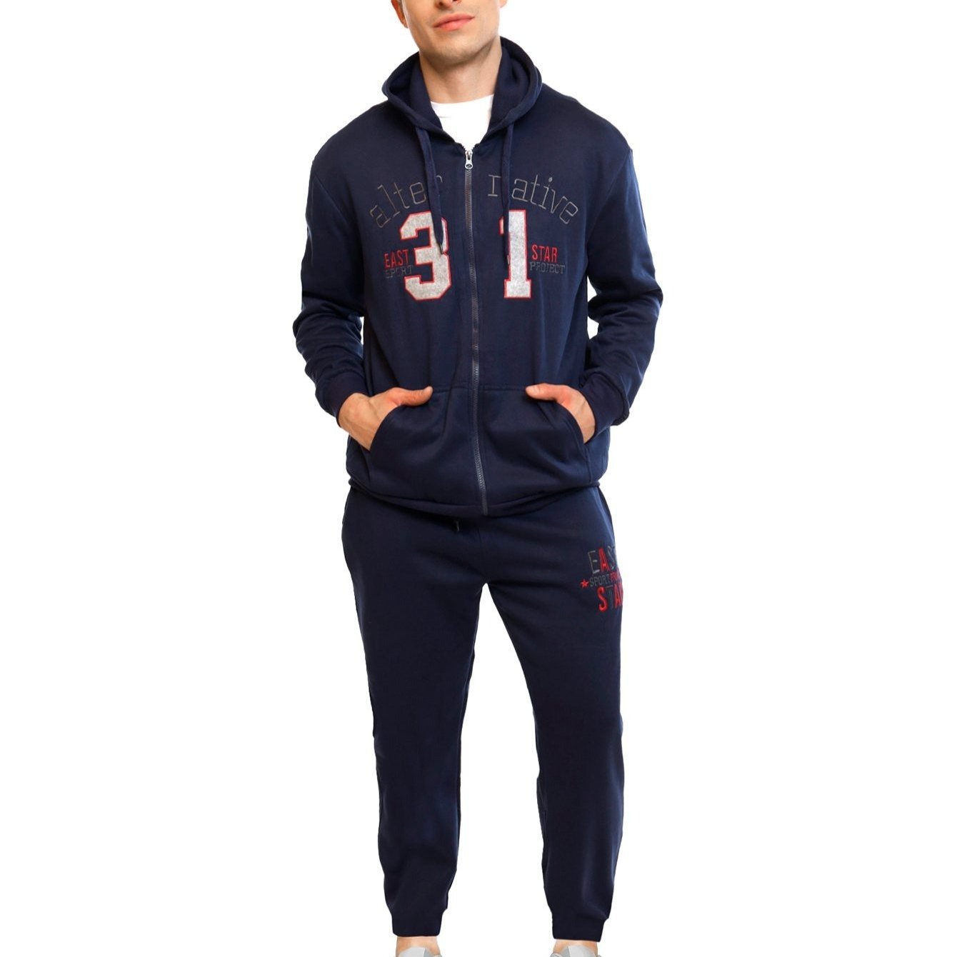 Conjunto de sudadera y pantalón deportivo de moda para hombre