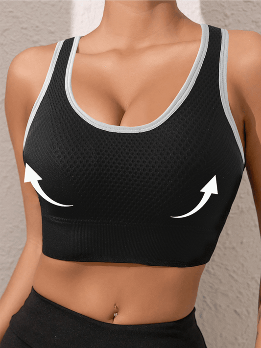 Pack de 3 sujetadores deportivos de alta intensidad para mujer, diseño push-up cruzado sin aros y con almohadillas extraíbles